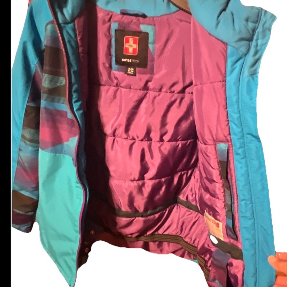 Swiss Tech Kids Teal and Purple Girls Coat